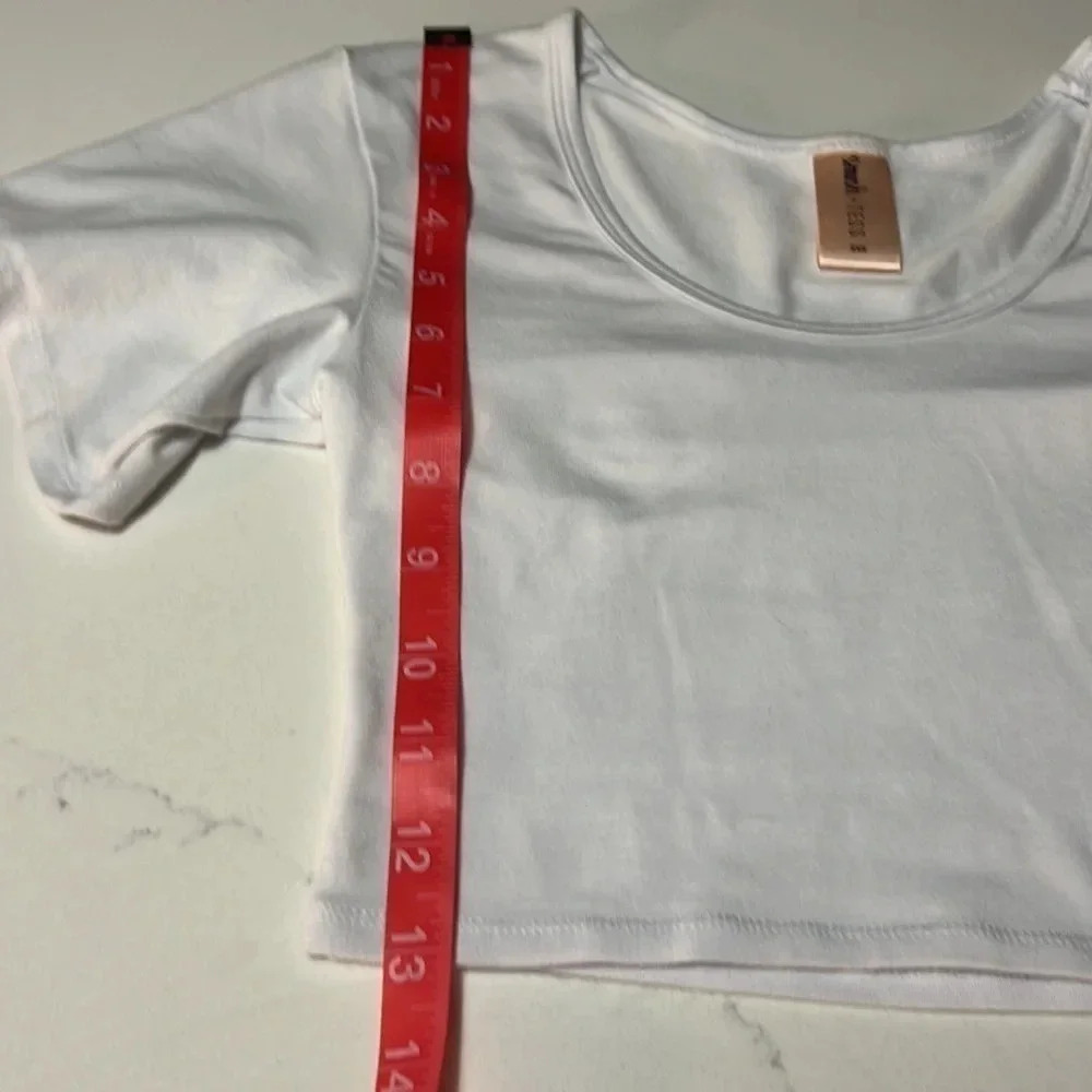 Smash + Tess White  Bamboo Cotton and‎ Spandex Crop top. Size XXS - Picture 6 of 9